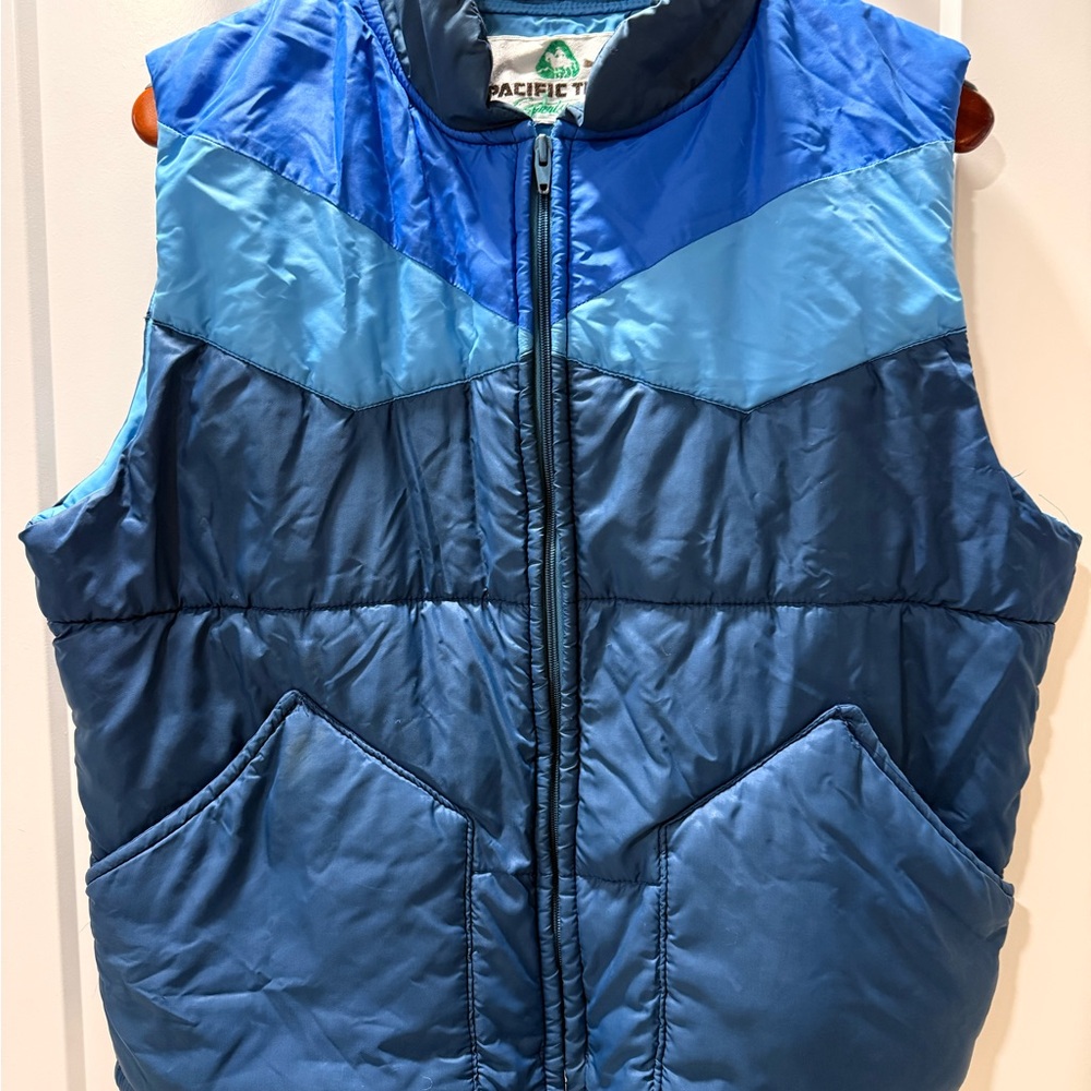 Vintage Pacific Trail Blue Puffer Vest (sm/md)